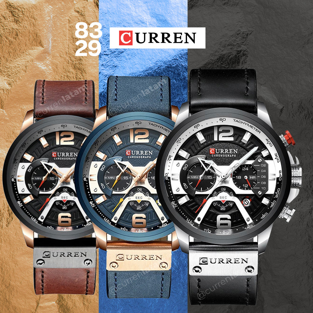 Reloj Curren 8329 Cronografo Cuero